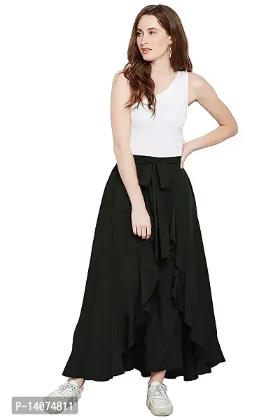 Vedansh Enterprises Skirt Style Rayon Cotton Ruffle Palazzo For Women, M to XXL Wearable Plazzo