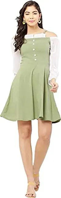 Women's Party wear Knee Length Strachable Polyster Fabric One Piece Midi  Dress | eBay