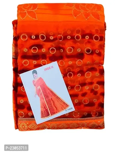 Elegant  Chanderi Silk Saree with Blouse piece For Women-thumb0