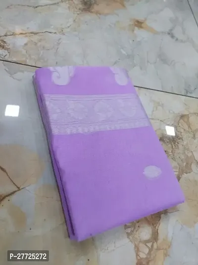 Womens trending linen cotton sarees with blouse piece
