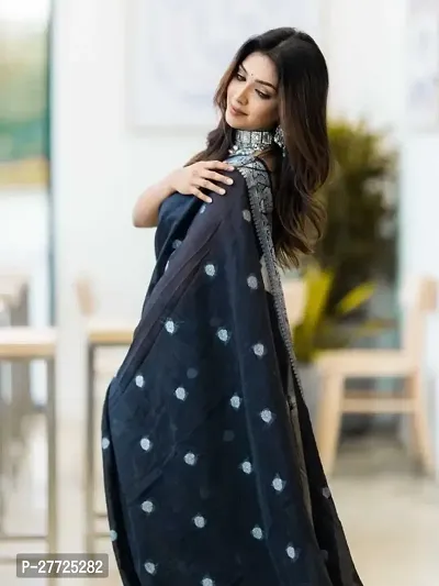 Womens trending linen cotton sarees with blouse piece