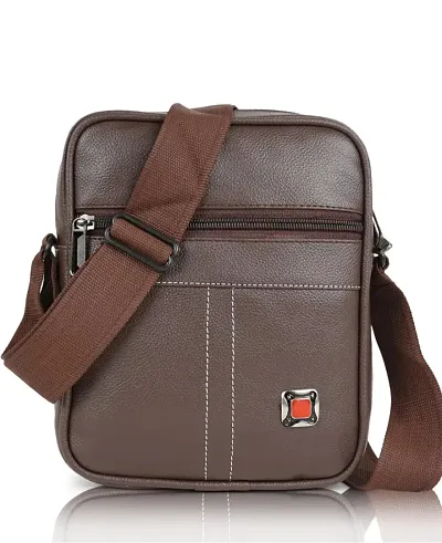 ROMOFY PU Leather Messenger Crossbody Shoulder Bag for Men Work Business Casual Adjustable straps