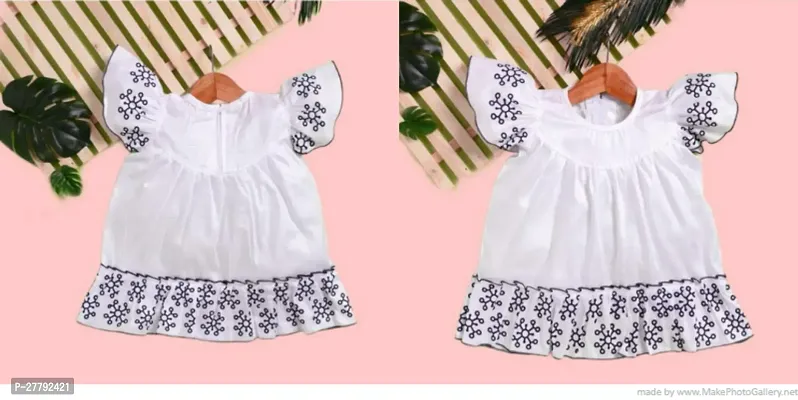 Fabulous White Cotton Printed Frocks For Girls Pack Of 2