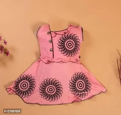 Stylish Pink Cotton Frocks Dresses For Girls