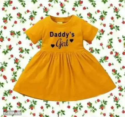 Stylish Yellow Cotton Frocks Dresses For Girls-thumb0