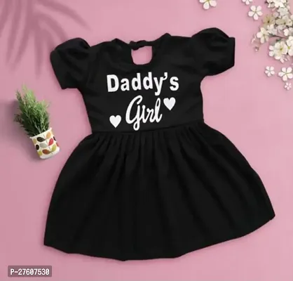 Stylish Black Cotton Frocks Dresses For Girls-thumb0