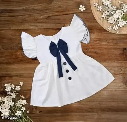 Stylish White Cotton Frocks Dresses For Girls