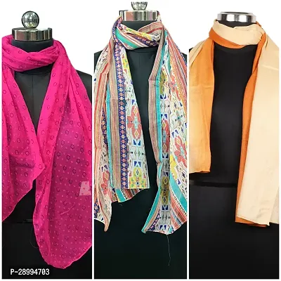 Classic Cotton Printed Stole for Women, Pack of 3