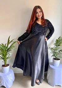 Stylish Fancy Velvet Ethnic Gown For Women-thumb2