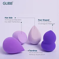 Beauty Blender For Face Makeup | Foundation Blending Beauty Sponge, Flawless for Liquid, Cream, Foundation  Powder | Makeup Sponge (Purple) - Set of 4-thumb2