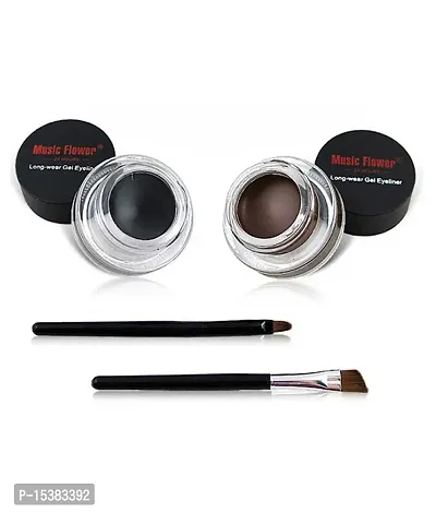 INDICUL INDIA MUSIC FLOWER GEL EYELINER BLACK AND BROWN WITH BRUSH-thumb2