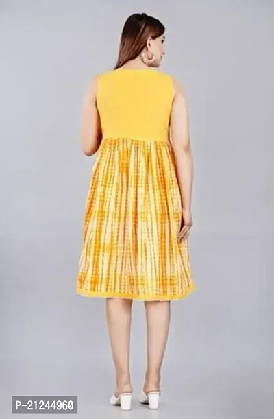LESHA Women/Girl's Printed A-Line Knee length Dress-thumb2
