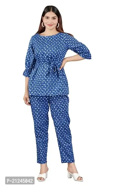 LESHA Women/Girl's Pure Cotton Printed Top  Bottom Set