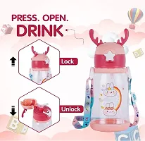 Cute Water Bottle with Sipper ( 600 ML )(Multicolor)-thumb3