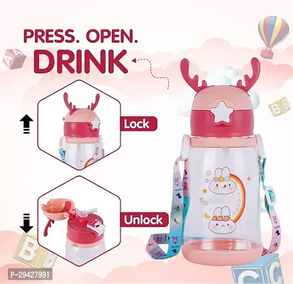 Cute Water Bottle with Sipper ( 600 ML )(Multicolor)-thumb4