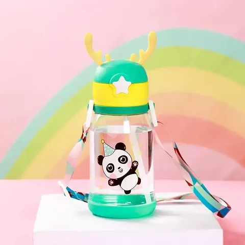 Cute Water Bottle with Sipper ( 600 ML )(Multicolor)