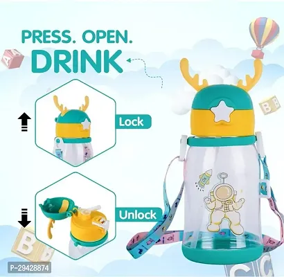 Cute Water Bottle with Sipper ( 600 ML )(Multicolor)-thumb3