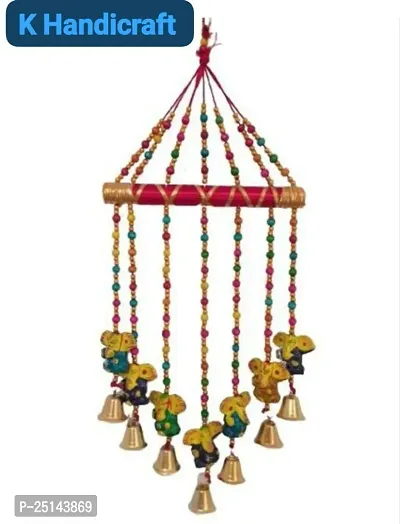 Khusbhu Handicraft multicolor Hademade wall hanging windchimes for home decor balcony decor