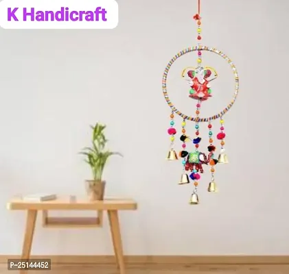 Khusbhu handicraft multicolor handmade wall hanging windchimes door hanging  for home decor balcony decor-thumb0