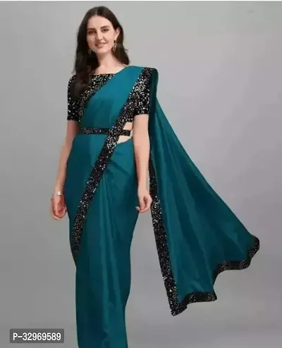 Elegant Lycra Saree with Blouse Piece-thumb0