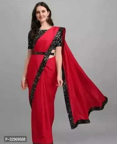 Elegant Lycra Saree with Blouse Piece-thumb0