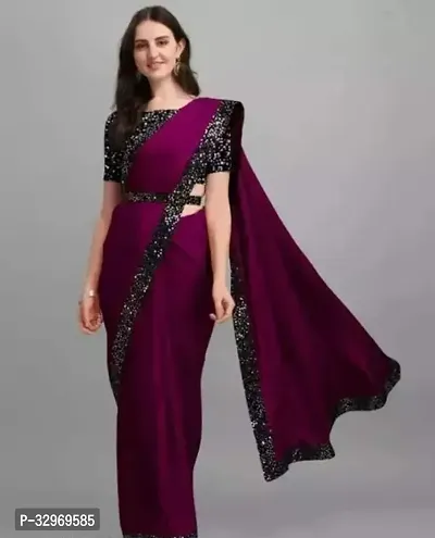 Elegant Lycra Saree with Blouse Piece-thumb0