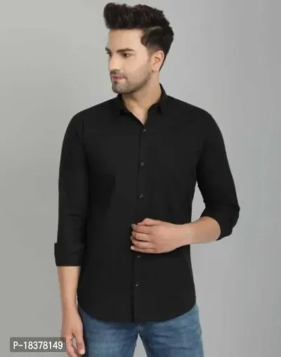 Stylish Cotton Blend Solid Casual Shirt for Men-thumb0