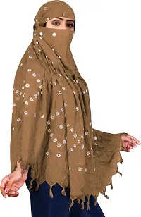 Stylish Brown Cotton Printed Scarf For Women-thumb1