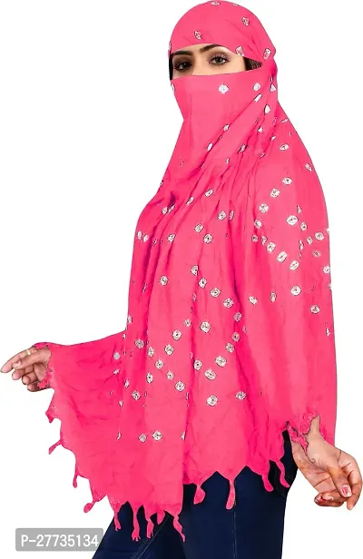 Stylish Pink Cotton Printed Scarf For Women-thumb3