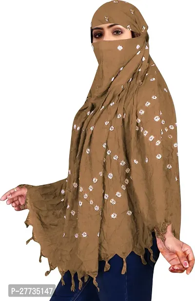 Stylish Brown Cotton Printed Scarf For Women-thumb3