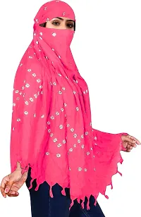 Stylish Pink Cotton Printed Scarf For Women-thumb1