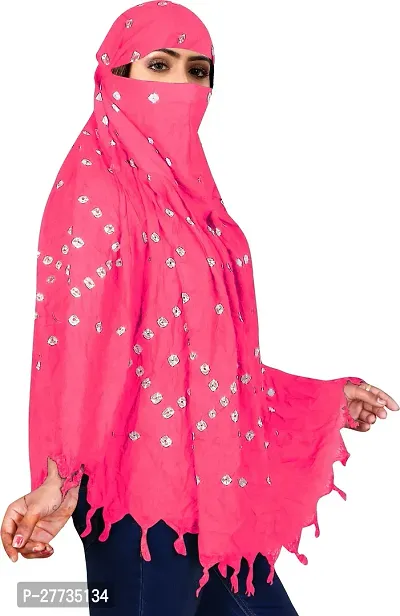 Stylish Pink Cotton Printed Scarf For Women-thumb2