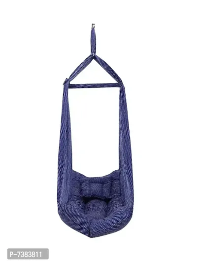 Be 1st Infant baby swing cradle with mosquito net, spring and pillow (Dark blue)-thumb3