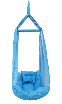 Be 1st Infant baby swing cradle with mosquito net, spring and pillow (Ice blue)-thumb2