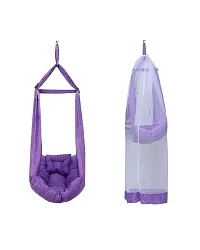 Be 1st Infant baby swing cradle with mosquito net, spring and pillow (Purple)-thumb3