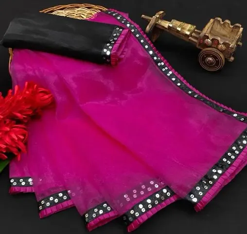 Stylish Silk Embellished Saree with Blouse piece For Women