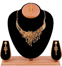 Traditional Alloy Gold Plated Yellow Glorious Mangalsutra/Jewellery Set  With Earrings set For Women-thumb2