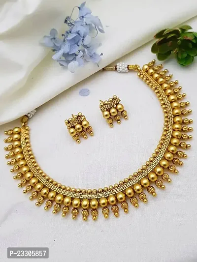 Traditional Alloy Gold Plated Yellow Glorious Mangalsutra/Jewellery Set/Necklace  With Earrings set For Women