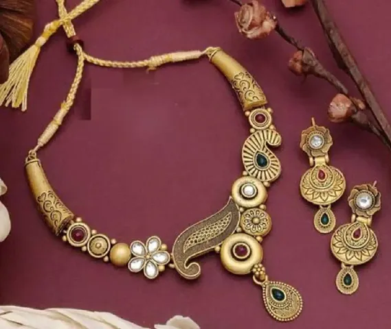 Stylish Brass Traditional Wear Jewellery Set