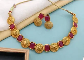 Traditional Alloy Gold Plated Yellow Glorious Combo  Mangalsutra/Necklace  With Earrings For Women-thumb3