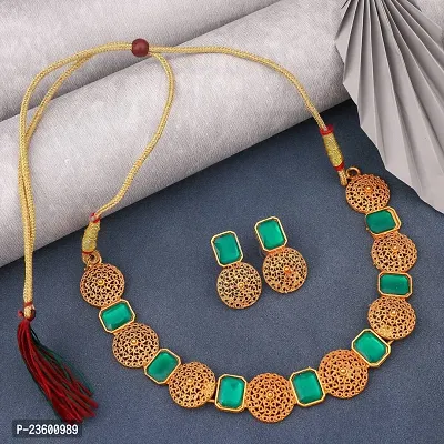 Traditional Alloy Gold Plated Yellow Glorious Combo  Mangalsutra/Necklace  With Earrings For Women