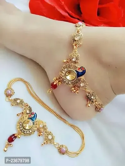 Traditional Alloy Gold Plated Yellow Glorious Mangalsutra/Jewellery Set  With Earrings set For Women-thumb0