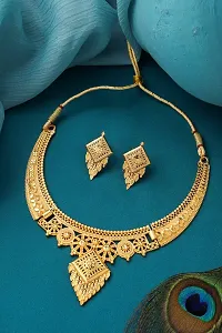 Traditional Alloy Gold Plated Yellow Glorious Mangalsutra  With Earrings set For Women-thumb1