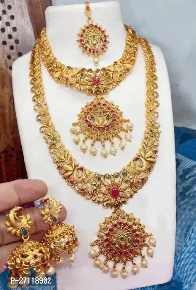 Alloy Gold Plated Traditional Wear High Quality Gold Plated Jewellery Set/Mangalsutra/Necklace For Women-thumb0