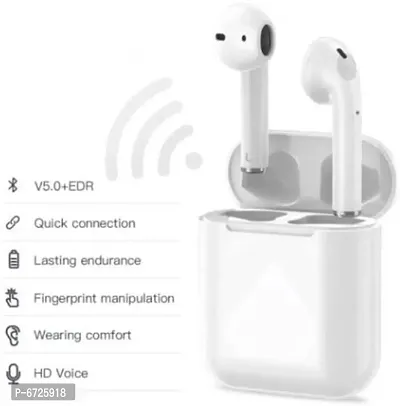 i12 TWS Wireless Earbuds Bluetooth V5.0 Earphone Sports Sweat proof Headphone Touch Portable Earbuds High Bass Level Supporting All Smart Phone and Device