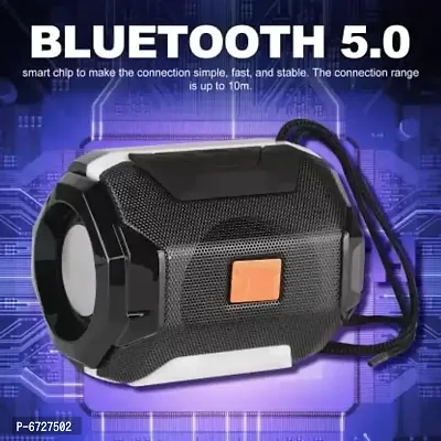 LED Light Stereo Portable Bluetooth Speaker Mini Wireless Speaker Subwoofer Mini Portable Speaker With | SD/FM/AUX/USB Support | 1200mAh Battery with 5-6 hour backup Bluetooth Version5.0 Speaker-thumb0