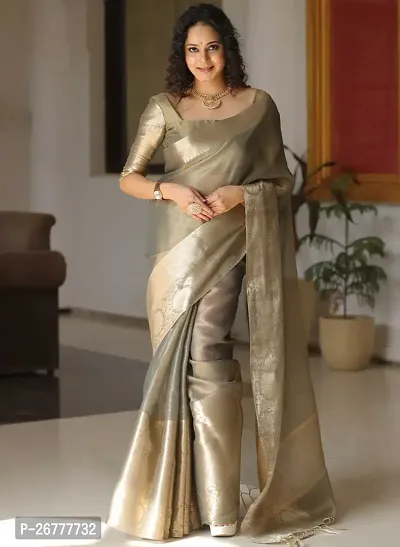 Beautiful Tissue Saree With Blouse Piece For Women