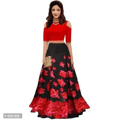 Womens Semi Stitched Fancy Floral  Printed Lehenga Choli-thumb0