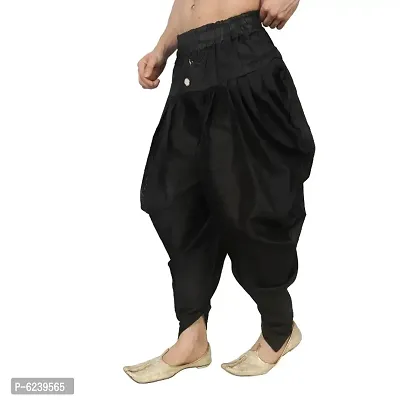 Dupion Silk Black Harem Pant for Men-thumb2