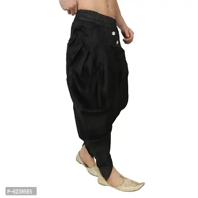 Dupion Silk Black Harem Pant for Men-thumb3